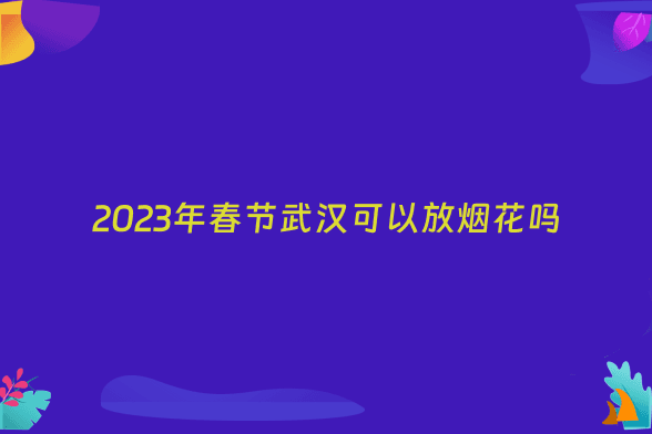 2023年春节武汉可以放烟花吗