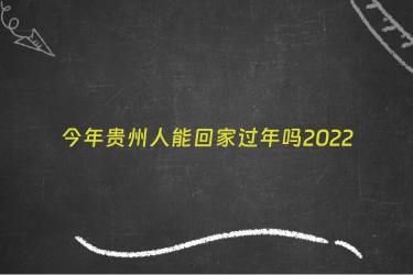 今年贵州人能回家过年吗2022
