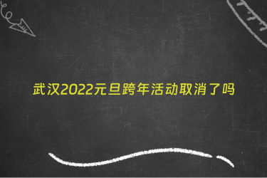 武汉2022元旦跨年活动取消了吗