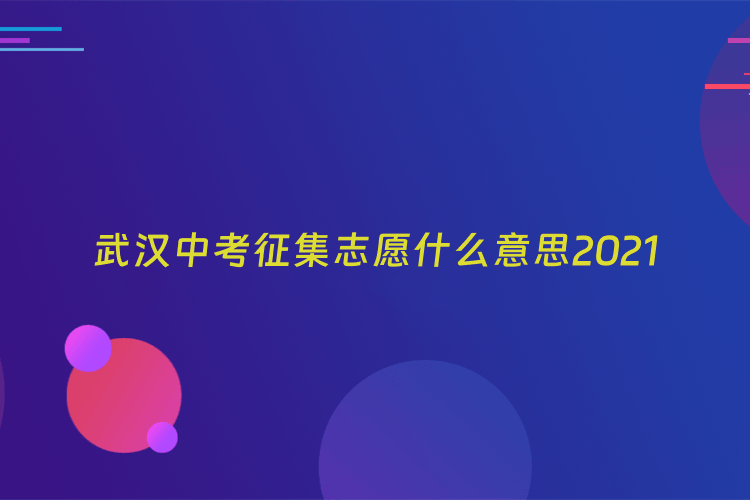 武汉中考征集志愿什么意思2021