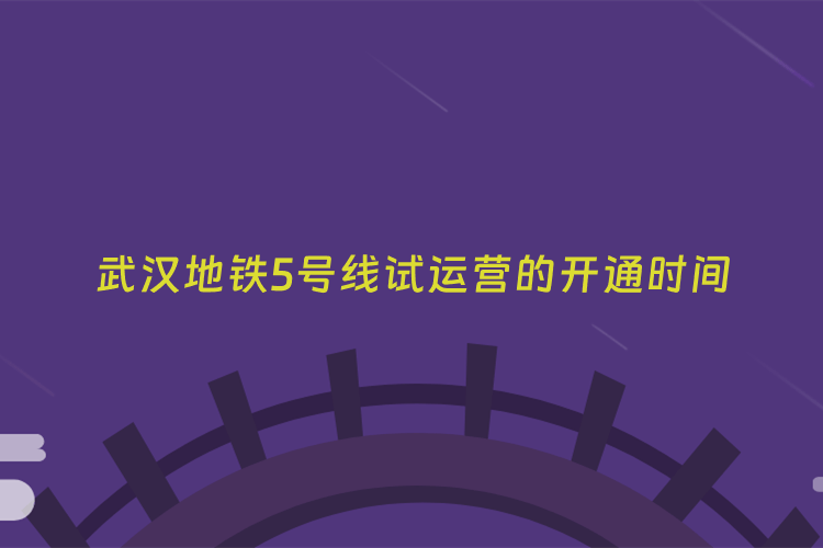 武汉地铁5号线试运营的开通时间