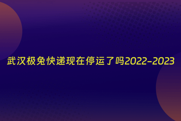 武汉极兔快递现在停运了吗2022-2023